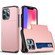 iPhone 13 Shockproof Armor Protective Case with Slide Card Slot - Rose Gold