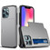 iPhone 13 Shockproof Armor Protective Case with Slide Card Slot - Grey