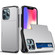 iPhone 13 Shockproof Armor Protective Case with Slide Card Slot - Silver