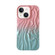 iPhone 13 Wrinkle Gradient Oily Feel TPU Phone Case - Pink Green iPhone 13 Wrinkle Gradient Oily Feel TPU Phone Case - Pink Green