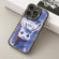 iPhone 13 Liquid Silicone Oil Painting Rabbit Phone Case - Black Blue Grey