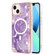 iPhone 13 Marble Pattern Dual-side IMD Magsafe TPU Phone Case - Purple 002