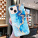 iPhone 13 IMD Shell Pattern TPU Phone Case - Blue Gold Marble