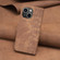iPhone 13 Plaid Embossed Leather Phone Case - Brown