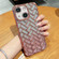 iPhone 13 Woven Grid 3D Electroplating Laser Engraving Glitter Paper Phone Case - Rose Gold