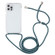 iPhone 13 Transparent Acrylic Airbag Shockproof Phone Protective Case with Lanyard - Green White Blue