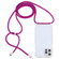 iPhone 13 Transparent Acrylic Airbag Shockproof Phone Protective Case with Lanyard - Rose Purple