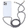 iPhone 13 Transparent Acrylic Airbag Shockproof Phone Protective Case with Lanyard - Black White Grey