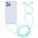 iPhone 13 Transparent Acrylic Airbag Shockproof Phone Protective Case with Lanyard - Mint Green