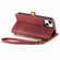 iPhone 13 Geometric Zipper Wallet Side Buckle Leather Phone Case - Red