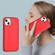 iPhone 13 Leather Texture Full Coverage Phone Case - Red