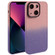 iPhone 13 Gradient Starry Silicone Phone Case with Lens Film - Pink Purple