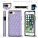 iPhone SE 2022 / SE 2020 / 8 / 7 Elegant Rhombic Pattern Microfiber Leather +TPU Shockproof Case with Crossbody Strap Chain - Purple