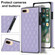 iPhone SE 2022 / SE 2020 / 8 / 7 Elegant Rhombic Pattern Microfiber Leather +TPU Shockproof Case with Crossbody Strap Chain - Purple