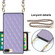 iPhone SE 2022 / SE 2020 / 8 / 7 Elegant Rhombic Pattern Microfiber Leather +TPU Shockproof Case with Crossbody Strap Chain - Purple