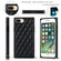 iPhone SE 2022 / SE 2020 / 8 / 7 Elegant Rhombic Pattern Microfiber Leather +TPU Shockproof Case with Crossbody Strap Chain - Black