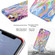 iPhone SE 2022 / SE 2020 / 8 / 7 Laser Glitter Watercolor Pattern Shockproof Protective Case with Ring Holder - FD1