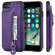 iPhone SE 2022 / SE 2020 / 8 / 7 Solid Color Double Buckle Zipper Shockproof Protective Case - Purple