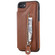 iPhone SE 2022 / SE 2020 / 8 / 7 Solid Color Double Buckle Zipper Shockproof Protective Case - Brown