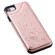iPhone SE 2022 / SE 2020 / 8 / 7 Skull Head Embossing Pattern Shockproof Protective Case with Holder & Card Slots & Wallet - Rose Gold