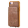 iPhone SE 2022 / SE 2020 / 8 / 7 Vertical Flip Shockproof Leather Protective Case with Short Rope, Support Card Slots & Bracket & Photo Holder & Wallet Function - Brown