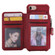 iPhone SE 2022 / SE 2020 / 8 / 7 Zipper Shockproof Protective Case with Card Slots & Bracket & Photo Holder & Wallet Function - Red