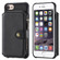 iPhone SE 2022 / SE 2020 / 8 / 7 Zipper Shockproof Protective Case with Card Slots & Bracket & Photo Holder & Wallet Function - Black