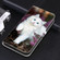 iPhone SE 2022 / SE 2020 / 8 / 7 Voltage Colored Drawing Magnetic Clasp Horizontal Flip PU Leather Case with Holder & Card Slots - C08 Flower Bush Big White Cat