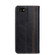 iPhone SE 2022 / SE 2020 / 8 / 7 Grid Texture Magnetic PU + TPU Horizontal Flip Leather Case with Holder & Card Slot - Black