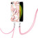 iPhone SE 2022 / SE 2020 / 8 / 7 Electroplating Splicing Marble Flower Pattern TPU Shockproof Case with Lanyard - Pink Flower iPhone SE 2022 / SE 2020 / 8 / 7 Electroplating Splicing Marble Flower Pattern TPU Shockproof Case with Lanyard - Pink Flower
