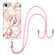 iPhone SE 2022 / SE 2020 / 8 / 7 Electroplating Splicing Marble Flower Pattern TPU Shockproof Case with Lanyard - Pink Flower iPhone SE 2022 / SE 2020 / 8 / 7 Electroplating Splicing Marble Flower Pattern TPU Shockproof Case with Lanyard - Pink Flower