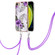 iPhone SE 2022 / SE 2020 / 8 / 7 Electroplating Pattern IMD TPU Shockproof Case with Neck Lanyard - Purple Flower iPhone SE 2022 / SE 2020 / 8 / 7 Electroplating Pattern IMD TPU Shockproof Case with Neck Lanyard - Purple Flower
