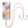 iPhone SE 2022 / SE 2020 / 8 / 7 Electroplating Pattern IMD TPU Shockproof Case with Neck Lanyard - Milky Way White Marble