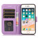 iPhone SE 2022 / SE 2020 / 7 / 8 Skin Feel Embossed Sunflower Horizontal Flip Leather Case with Holder & Card Slots & Wallet & Lanyard - Purple