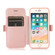 iPhone SE 2022 / SE 2020 / 8 / 7 Push Window Double Buckle PU + Silicone Horizontal Flip Leather Case with Holder & Card Slot - Rose Gold