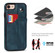 iPhone SE 2022 / SE 2020 / 8 / 7 Crazy Horse Texture Leather Back Case with Card Slot & Wrist Strap - Sapphire Blue