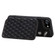 iPhone SE 2022 / 2020 / 8 / 7 Grid Texture Card Bag Phone Case with Lanyard - Black