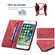 iPhone SE 2022 / SE 2020 / 8 / 7 Magnetic RFID Blocking Anti-Theft Leather Case with Holder & Card Slots & Wallet - Red