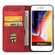 iPhone SE 2022 / SE 2020 / 8 / 7 Calf Texture Magnetic Horizontal Flip Leather Case with Holder & Card Slots & Wallet - Red