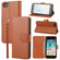 iPhone SE 2022 / SE 2020 / 8 / 7 / 6 / 6s Plain Weave Cowhide Leather Phone Case - Brown