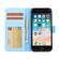 iPhone SE 2022 / SE 2020 / 8 / 7 Cross Texture Detachable Leather Phone Case - Blue