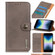 iPhone SE 2022 / SE 2020 KHAZNEH Cowhide Texture PU + TPU Left and Right Open Leather Case with Bracket & Line Card and Wallet - Khaki