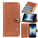 iPhone SE 2022 / SE 2020 KHAZNEH Cowhide Texture PU + TPU Left and Right Open Leather Case with Bracket & Line Card and Wallet - Brown