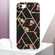 iPhone SE 2022 / SE 2020 / 8 / 7 Electroplating Splicing Marble Flower Pattern TPU Shockproof Phone Case - Black Flower