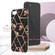 iPhone SE 2022 / SE 2020 / 8 / 7 Electroplating Splicing Marble Flower Pattern TPU Shockproof Phone Case - Black Flower