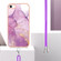 iPhone SE 2022 / SE 2020 / 8 / 7 Electroplating Marble Pattern TPU Phone Case with Lanyard - Purple 001
