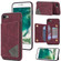 iPhone SE 2022 / SE 2020 / 8 / 7 Line Card Holder Phone Case - Wine Red