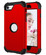 iPhone SE 2022 / SE 2020 Silicone + PC Three-piece Anti-drop Mobile Phone Protection Back Cover - Red