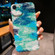 iPhone SE 2022 / 2020 / 8 / 7 Precise Hole Camouflage Pattern PC Phone Case - Blue Green