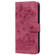 iPhone SE 2022 / SE 2020 / 8 / 7 Cartoon Sakura Cat Embossed Leather Case - Wine Red